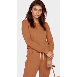 MATE the Label Cropped Sweatshirt in Caramel Brown